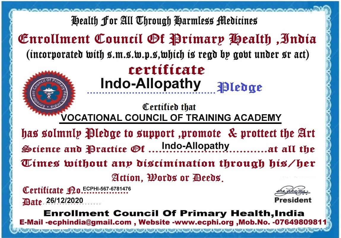 Our Certifications National Council of Training Academy Govt