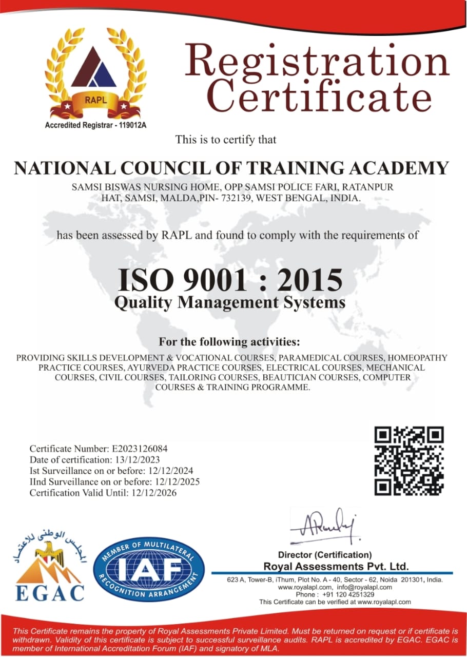 Our Certifications National Council of Training Academy